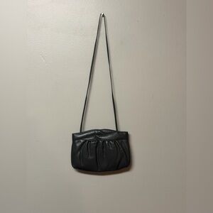 Vintage Morris Moskowitz Gray Leather Flex Frame Shoulder Bag Minimalist Purse